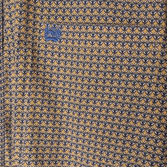 Cinch Yellow and Blue Casual Button Down Shirt - Picture 3 of 9